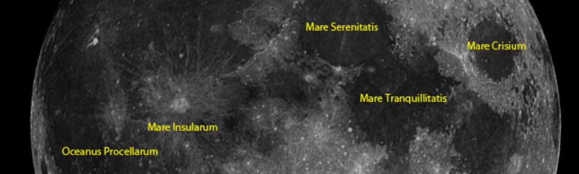 Luna con nomi dei Mari