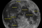 Luna con nomi dei Mari