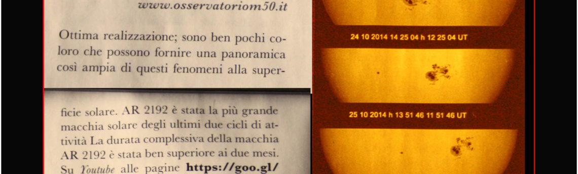 Nuovo Orione  Marzo 2016  Macchie solari