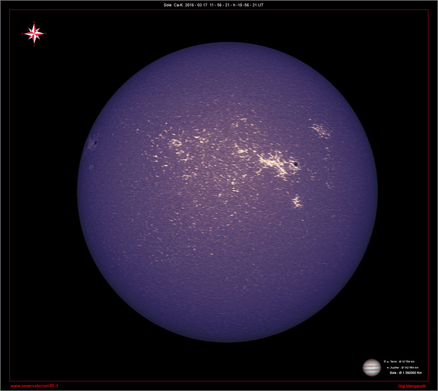Sole notte  Ca-K 2016 - 03  -17  -  11- 56 -  21 h - 10 - 56 - 21 - UT