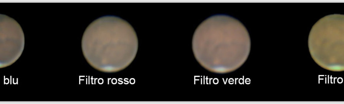 Marte vari tipi di filtri per oservare la superficie