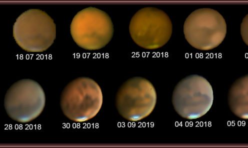 Marte tre mesi di osservazione con vari filtri
