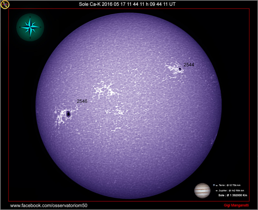 Sole Ca-K  n AR 16-05-17 11-44-11h 09 44 11 UT